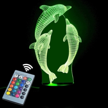Lampka nocna dla dzieci z pilotem - delfiny [23040000779]